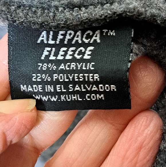 KUHL Women's Sz M "Alfpaca Fleece" Full Zip Gray Jacket w/ Thumb Holes & Pockets - Picture 11 of 12